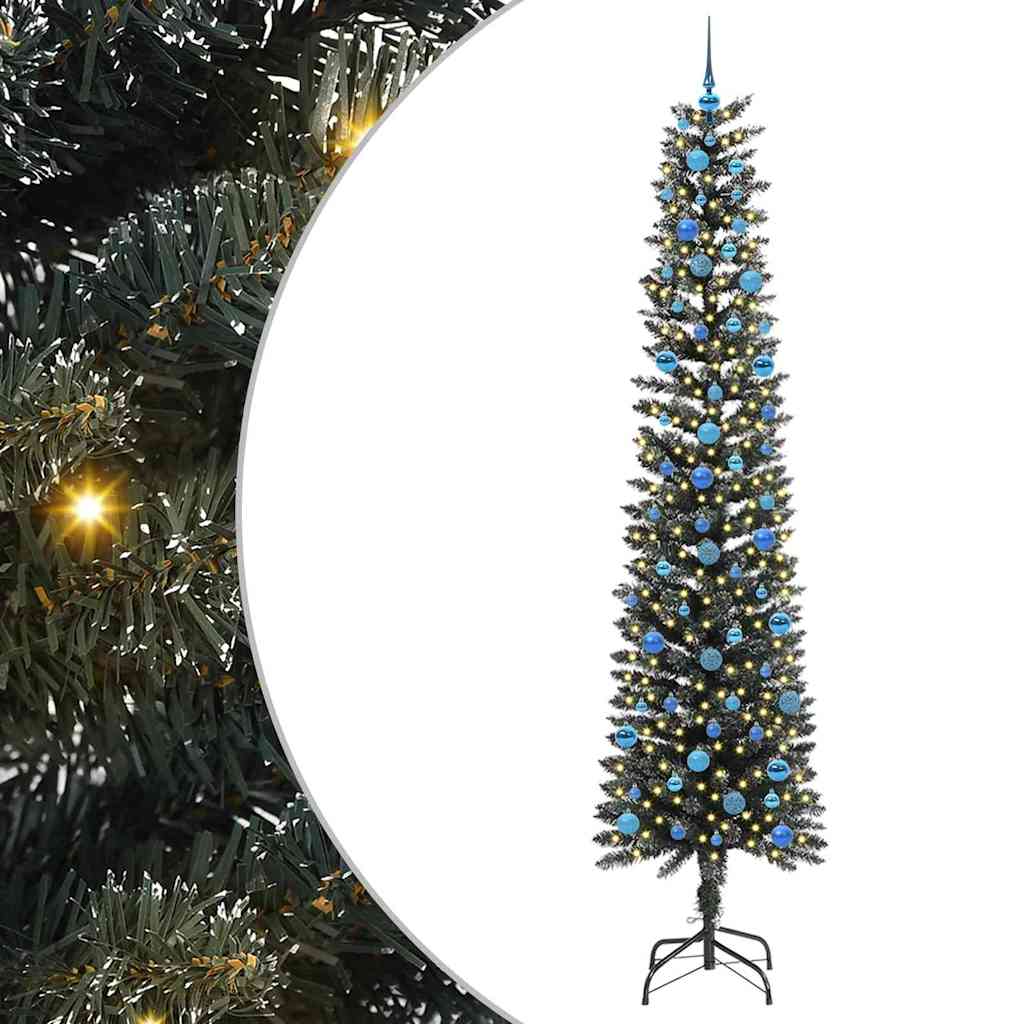 Kunstigt juletræ med stativ Grøn 240 cm PVC og plastik og stål