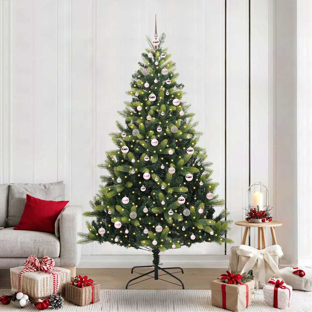 Kunstig Hengende Juletræ 300 LEDs Grøn 210 cm PVC og PE