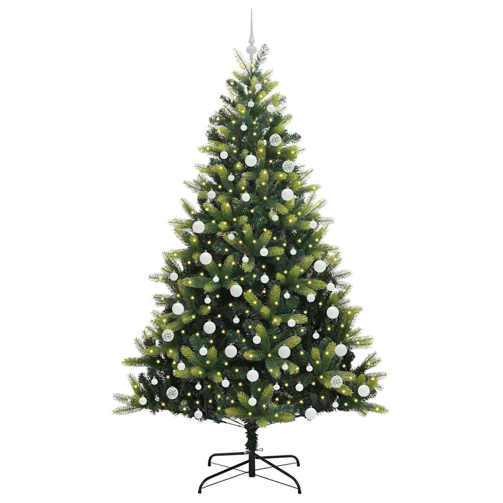 Kunstig Hengende Juletræ 300 LEDs Grøn 210 cm PVC og PE