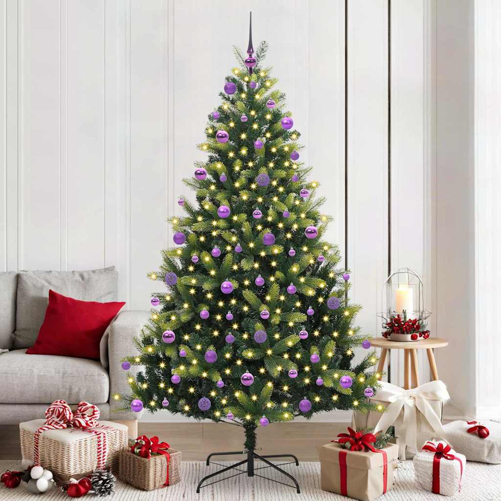 Kunstig Hengende Juletræ 300 LEDs Grøn 210 cm PVC og PE