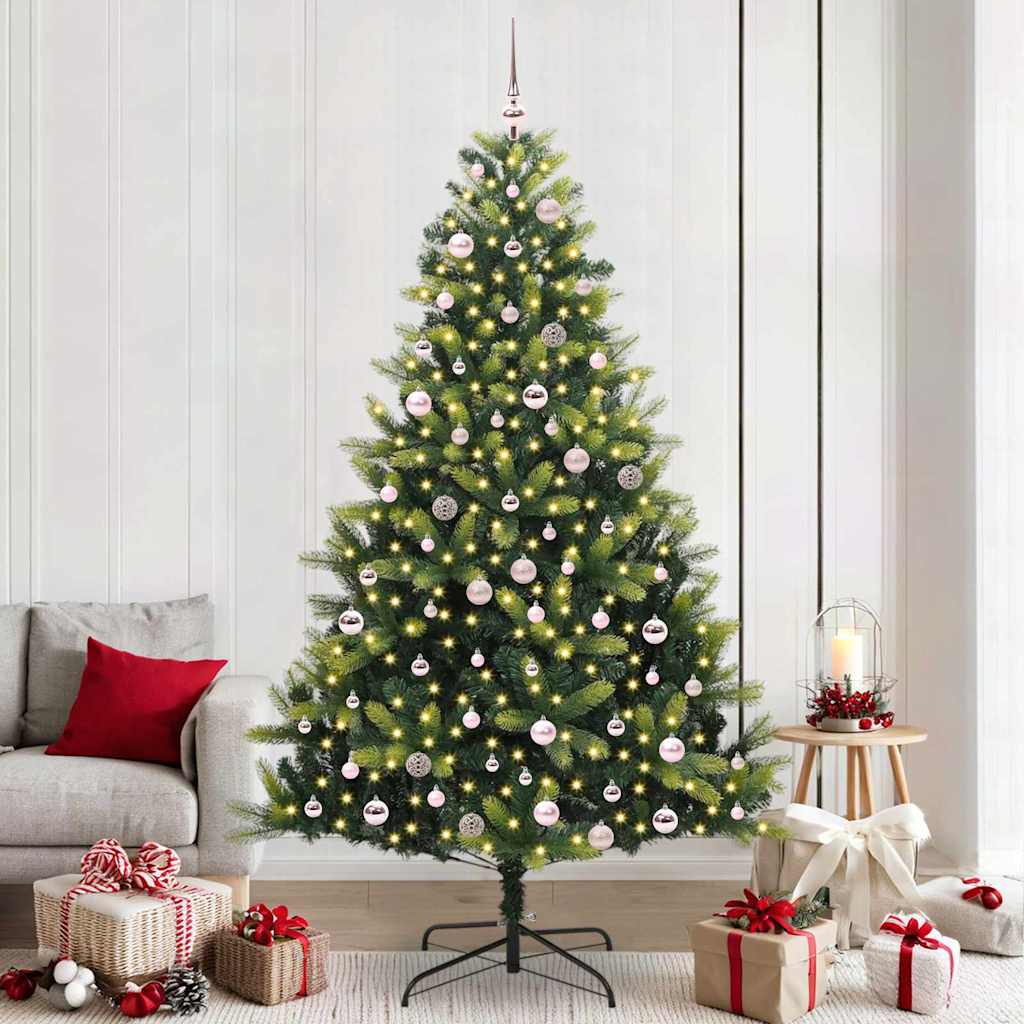 Kunstig Hengende Juletræ 300 LEDs Grøn 240 cm PVC og PE