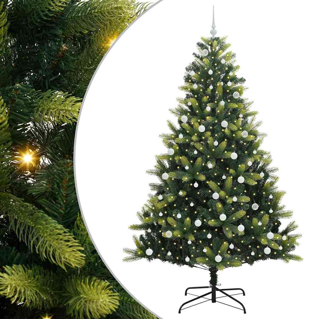 Kunstig Hengende Juletræ 300 LEDs Grøn 240 cm PVC og PE