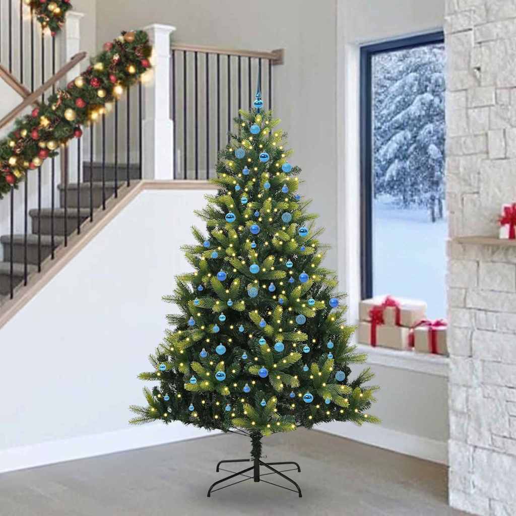 Kunstig Hengende Juletræ 300 LEDs Grøn 240 cm PVC og PE