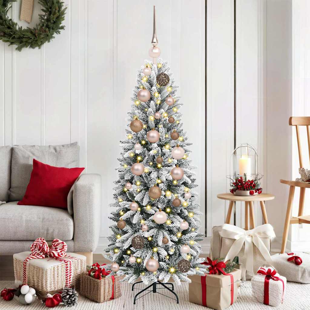 Kunstigt juletræ Hvid 120 cm PVC og plastik og stål og PE