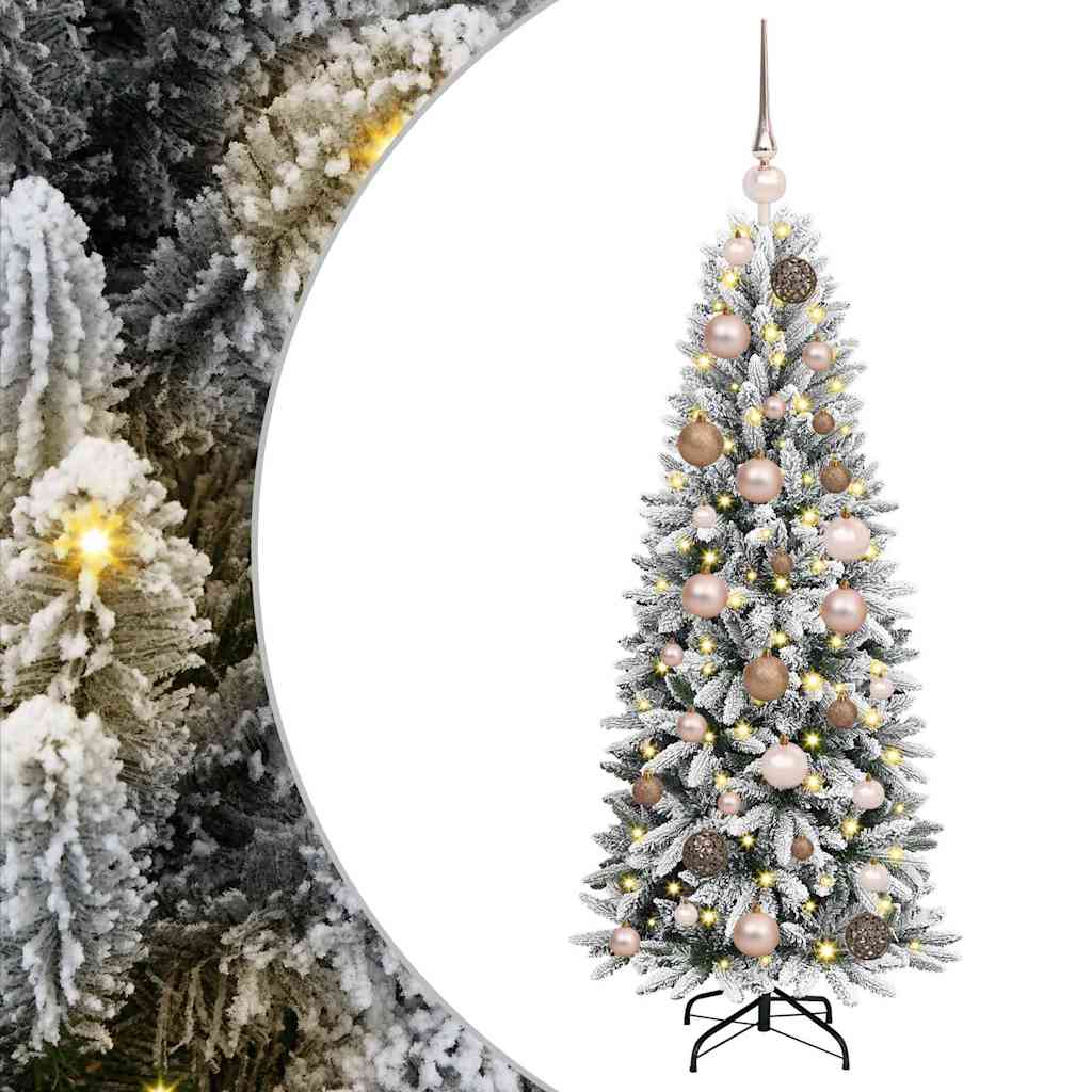 Kunstigt juletræ Hvid 120 cm PVC og plastik og stål og PE