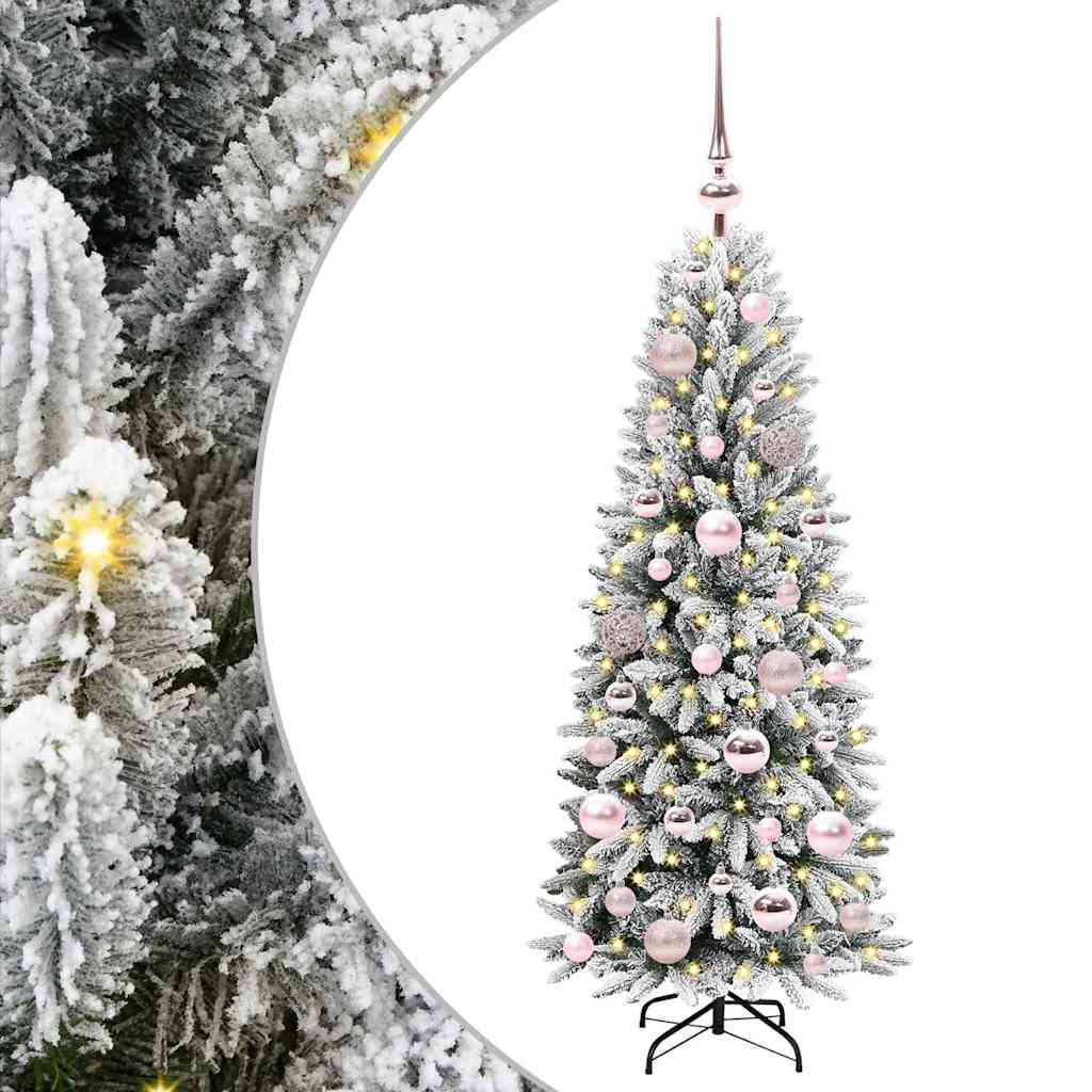 Kunstigt juletræ Hvid 120 cm PVC og plastik og stål og PE