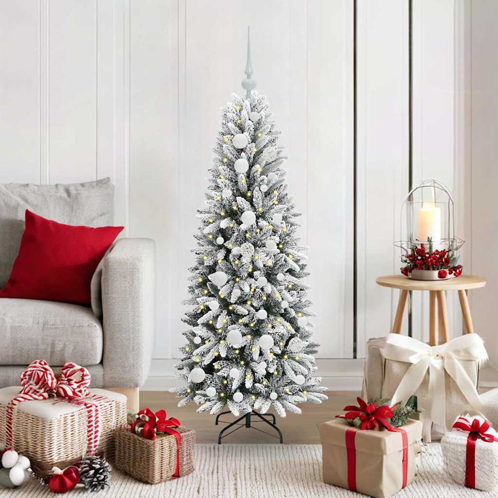 Kunstigt juletræ Hvid 120 cm PVC og plastik og stål og PE