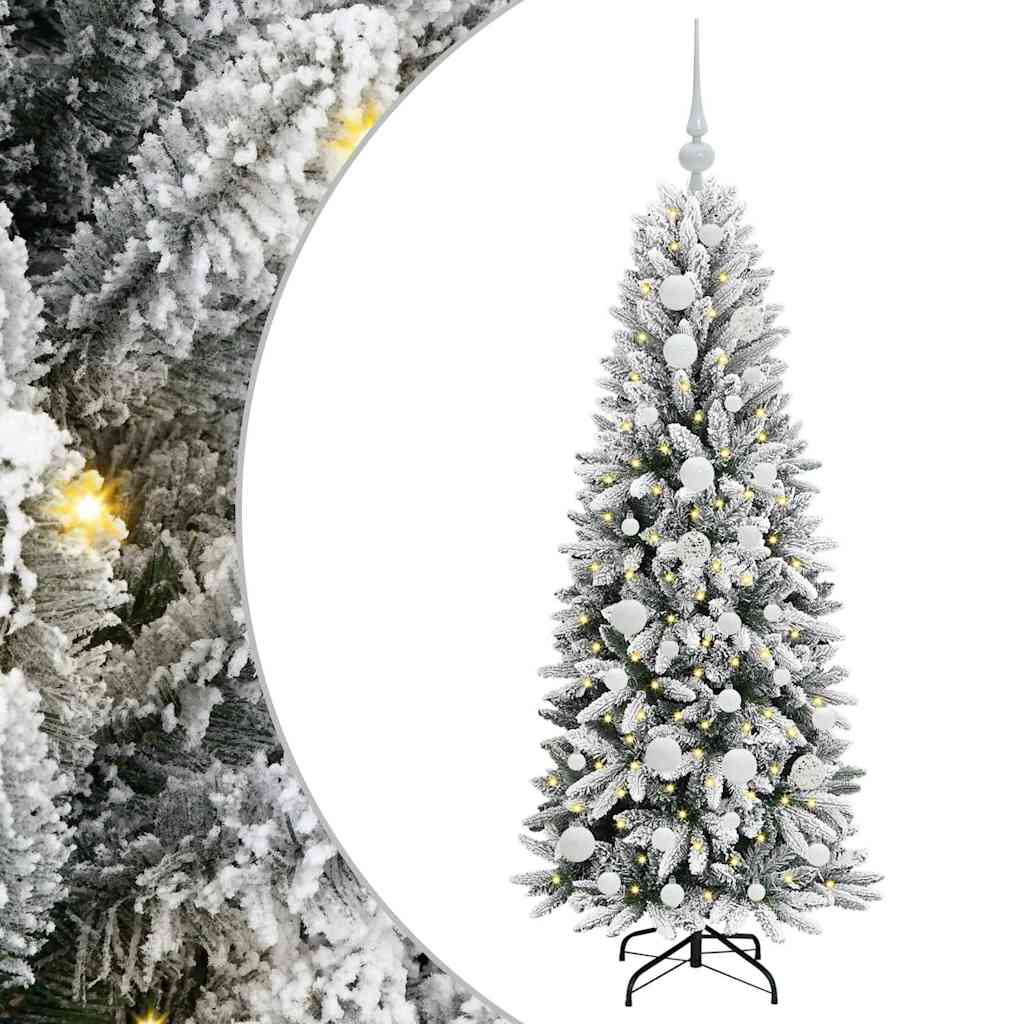 Kunstigt juletræ Hvid 120 cm PVC og plastik og stål og PE