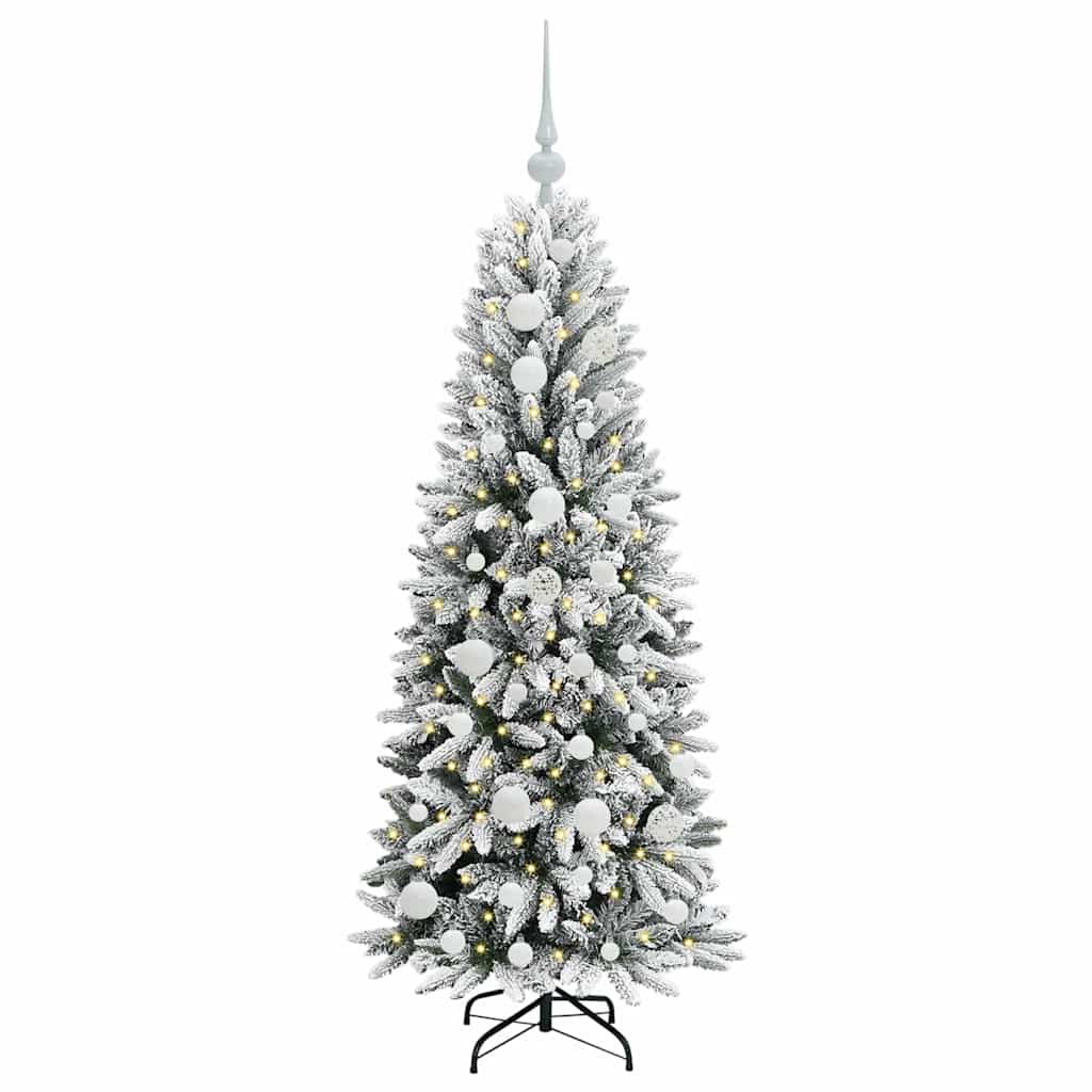 Kunstigt juletræ Hvid 120 cm PVC og plastik og stål og PE