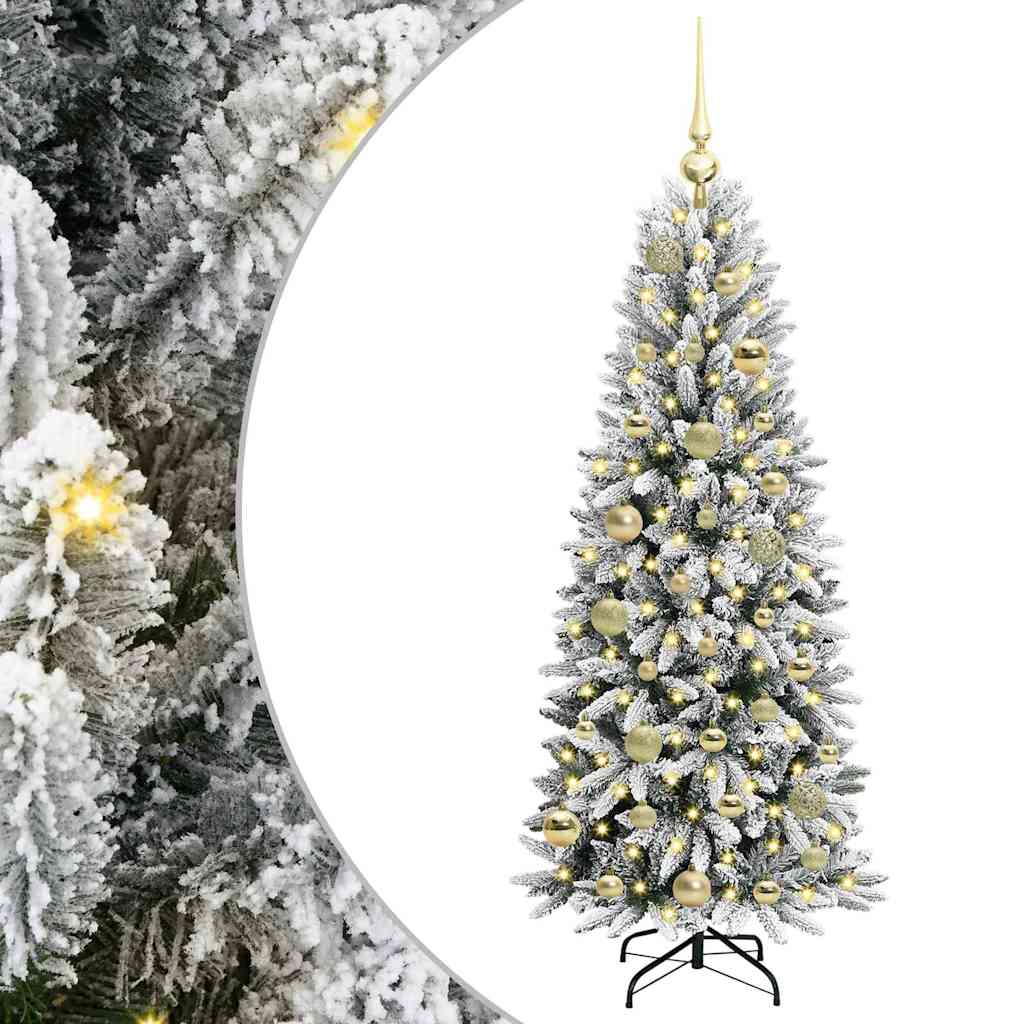 Kunstigt juletræ Hvid 120 cm PVC og plastik og stål og PE