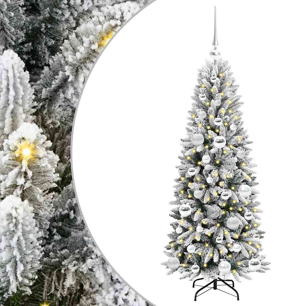 Kunstigt juletræ Hvid 120 cm PVC og plastik og stål og PE