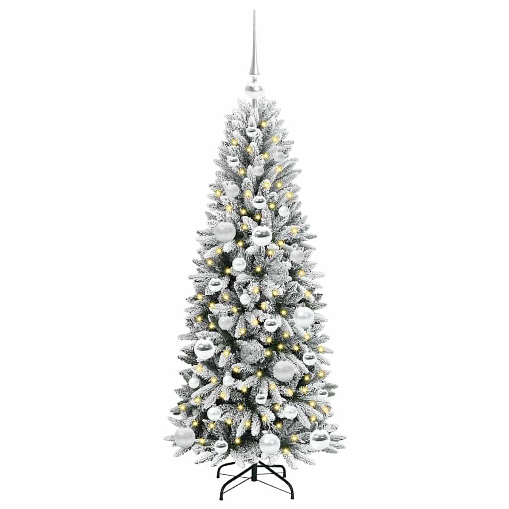 Kunstigt juletræ Hvid 120 cm PVC og plastik og stål og PE