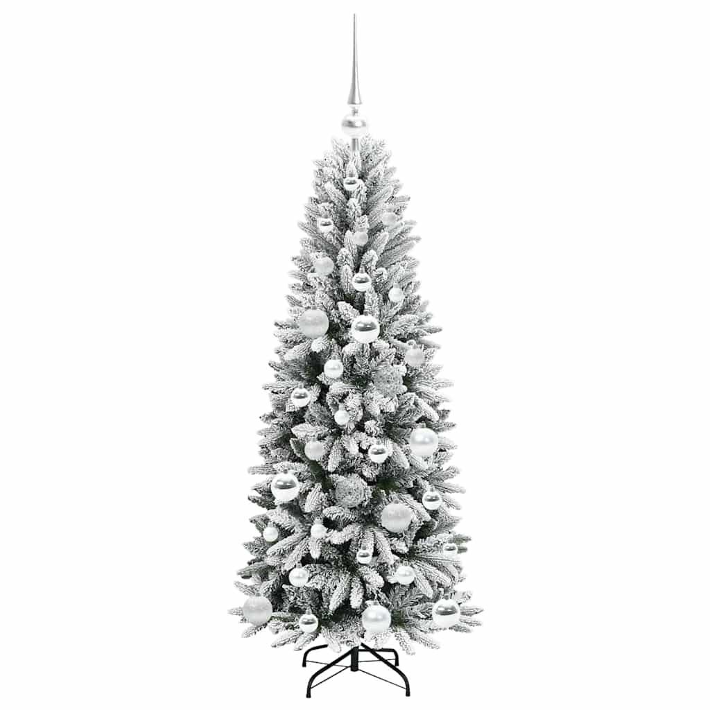 Kunstigt juletræ Hvid 120 cm PVC og plastik og stål og PE