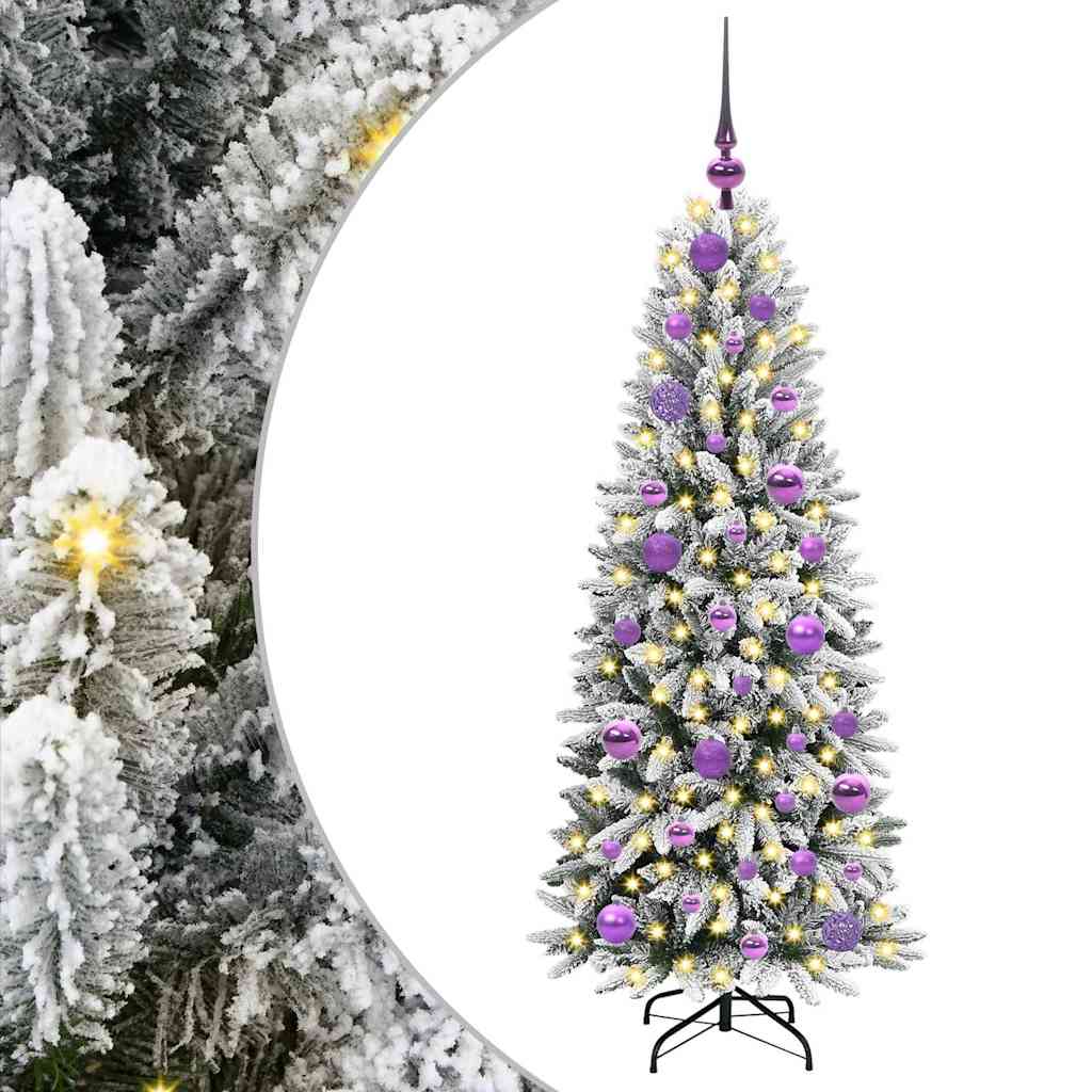 Kunstigt juletræ Hvid 120 cm PVC og plastik og stål og PE