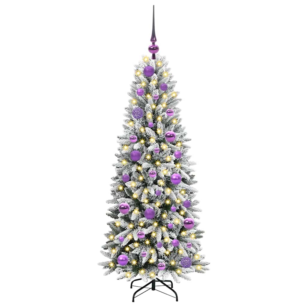 Kunstigt juletræ Hvid 120 cm PVC og plastik og stål og PE