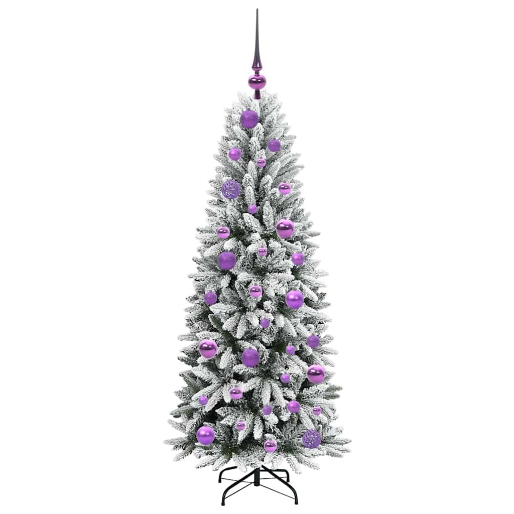 Kunstigt juletræ Hvid 120 cm PVC og plastik og stål og PE