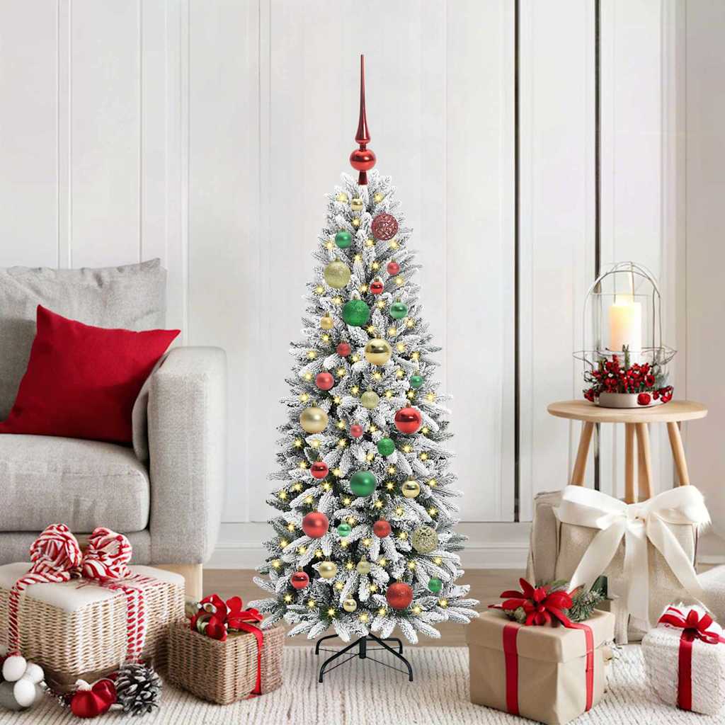 Kunstigt juletræ Hvid 120 cm PVC og plastik og stål og PE