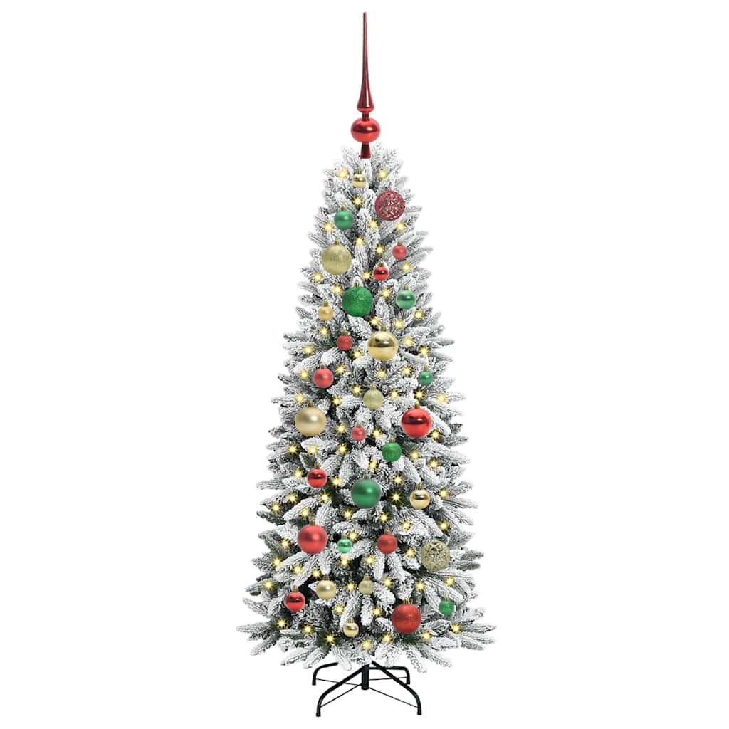 Kunstigt juletræ Hvid 120 cm PVC og plastik og stål og PE