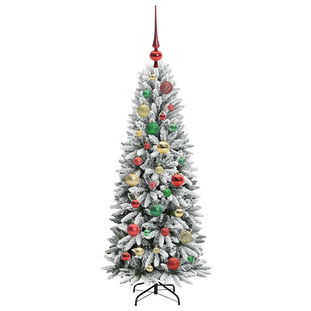 Kunstigt juletræ Hvid 120 cm PVC og plastik og stål og PE