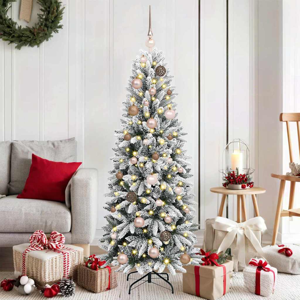 Kunstigt juletræ Hvid 150 cm PVC og plastik og stål og PE