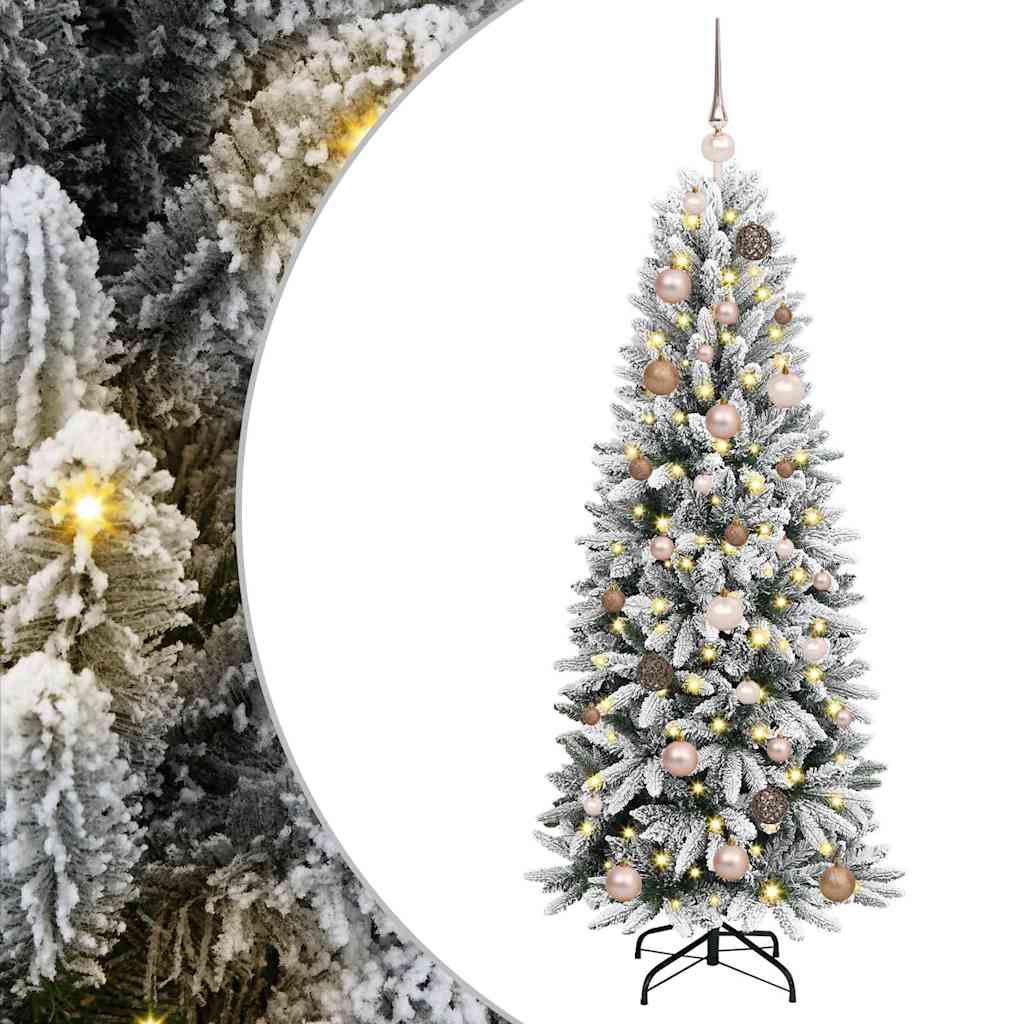 Kunstigt juletræ Hvid 150 cm PVC og plastik og stål og PE