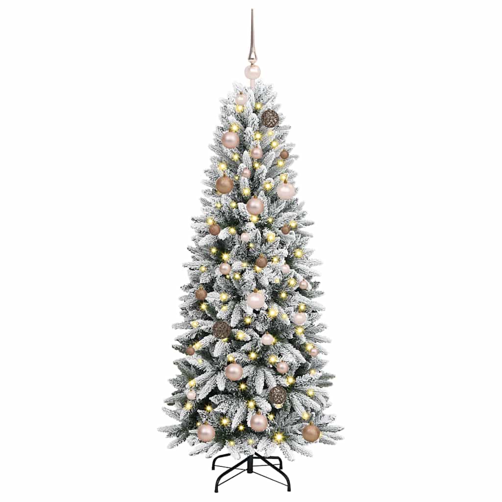 Kunstigt juletræ Hvid 150 cm PVC og plastik og stål og PE