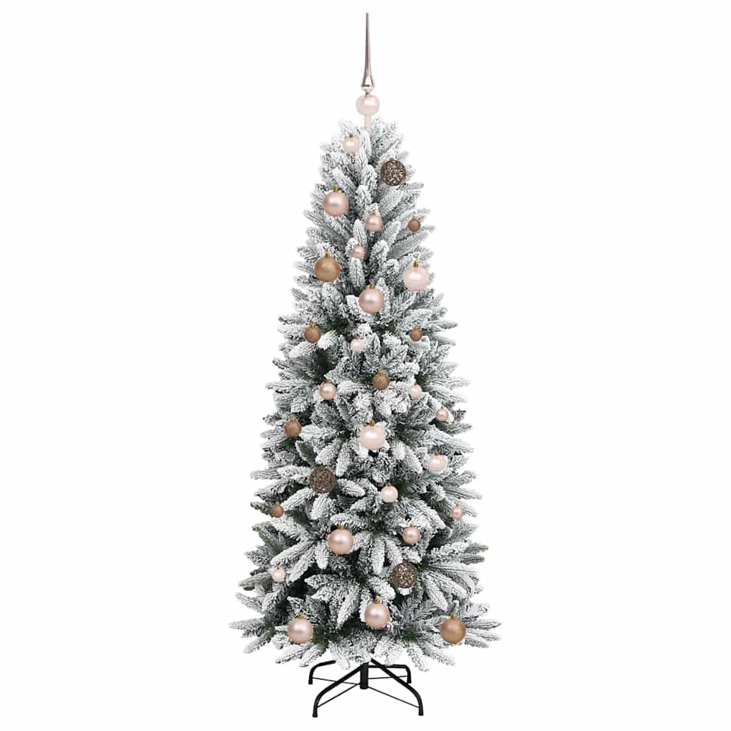 Kunstigt juletræ Hvid 150 cm PVC og plastik og stål og PE