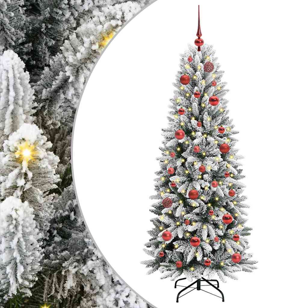 Kunstigt juletræ Hvid 150 cm PVC og plastik og stål og PE