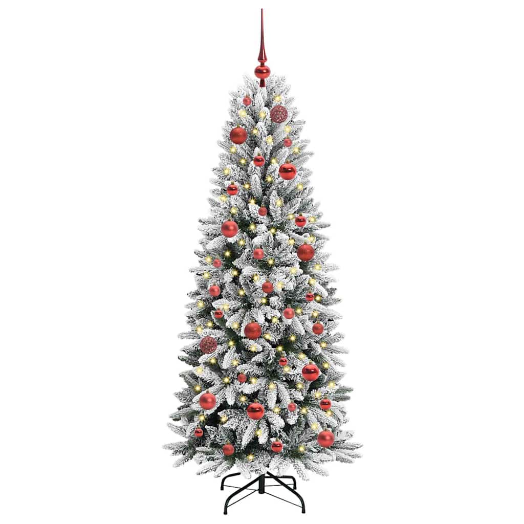 Kunstigt juletræ Hvid 150 cm PVC og plastik og stål og PE