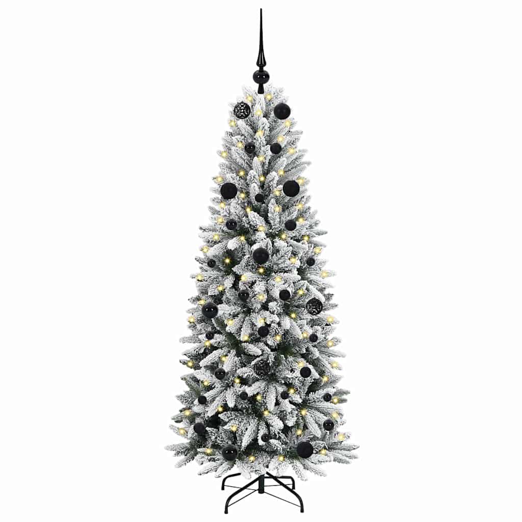 Kunstigt juletræ Hvid 150 cm PVC og plastik og stål og PE
