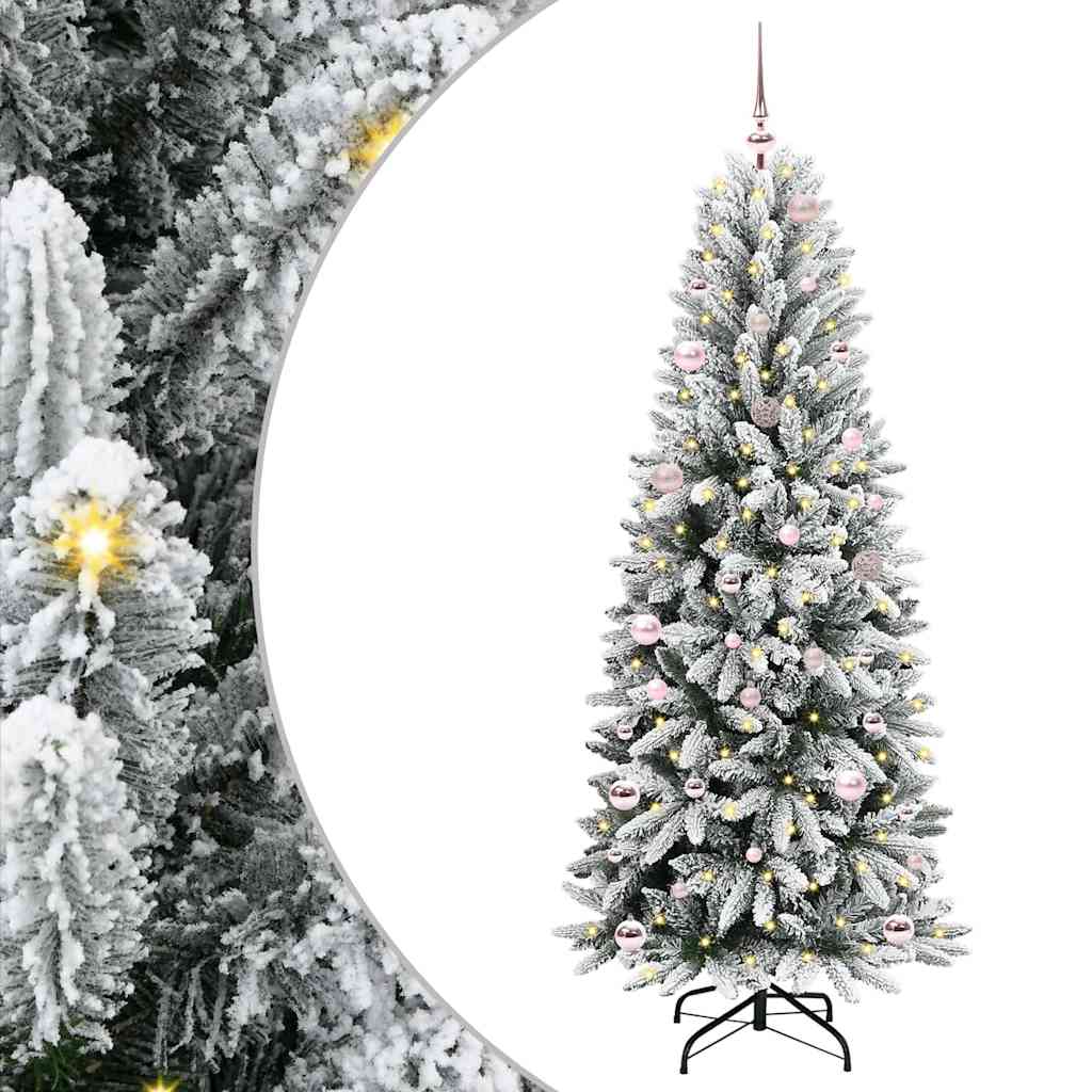 Kunstigt juletræ Hvid 150 cm PVC og plastik og stål og PE