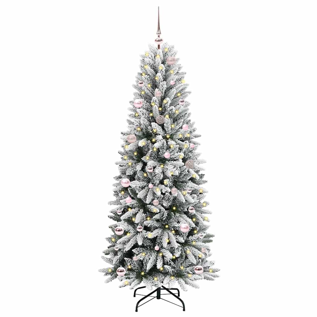 Kunstigt juletræ Hvid 150 cm PVC og plastik og stål og PE