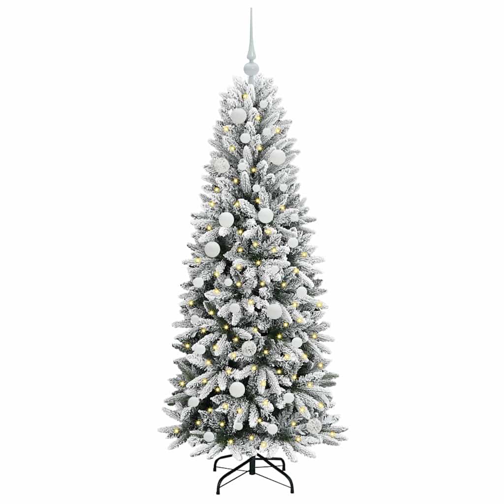 Kunstigt juletræ Hvid 150 cm PVC og plastik og stål og PE