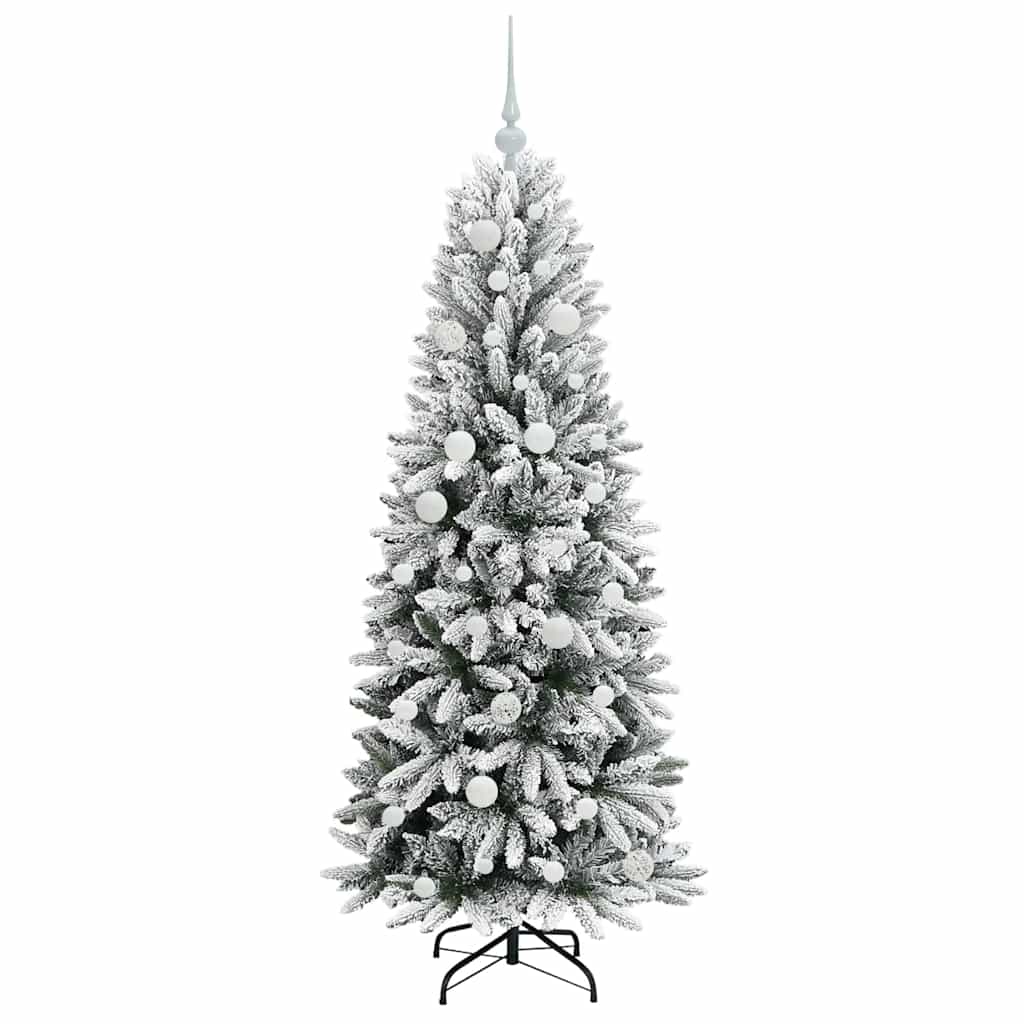 Kunstigt juletræ Hvid 150 cm PVC og plastik og stål og PE