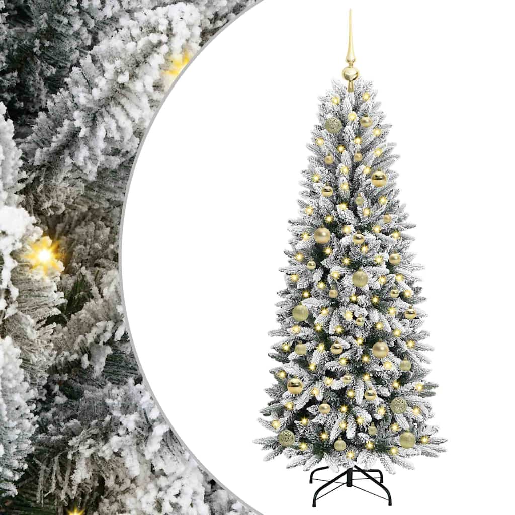 Kunstigt juletræ Hvid 150 cm PVC og plastik og stål og PE
