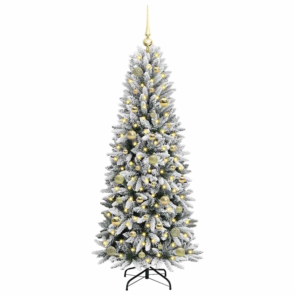 Kunstigt juletræ Hvid 150 cm PVC og plastik og stål og PE