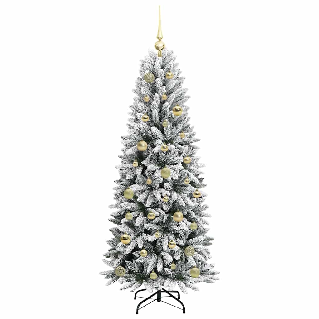 Kunstigt juletræ Hvid 150 cm PVC og plastik og stål og PE