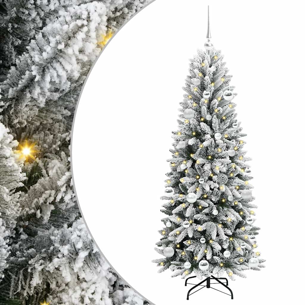 Kunstigt juletræ Hvid 150 cm PVC og plastik og stål og PE