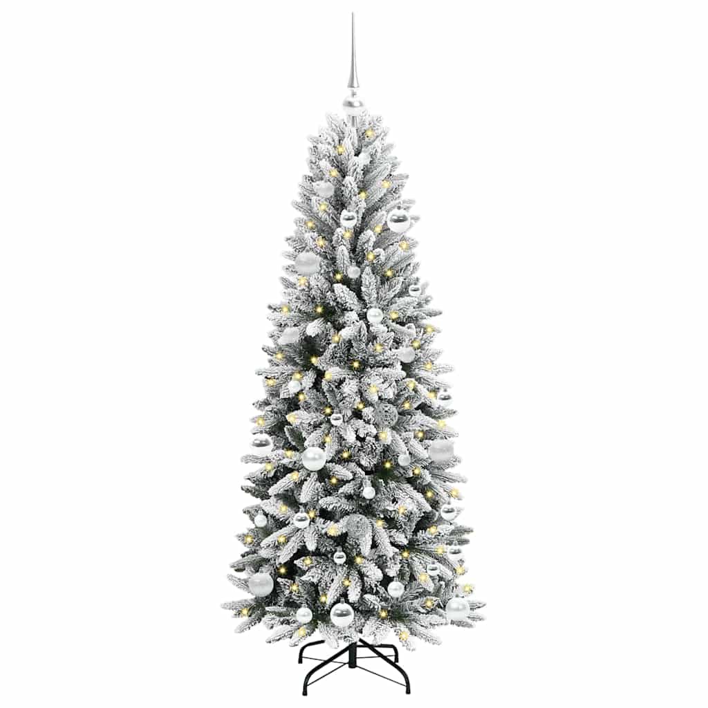 Kunstigt juletræ Hvid 150 cm PVC og plastik og stål og PE