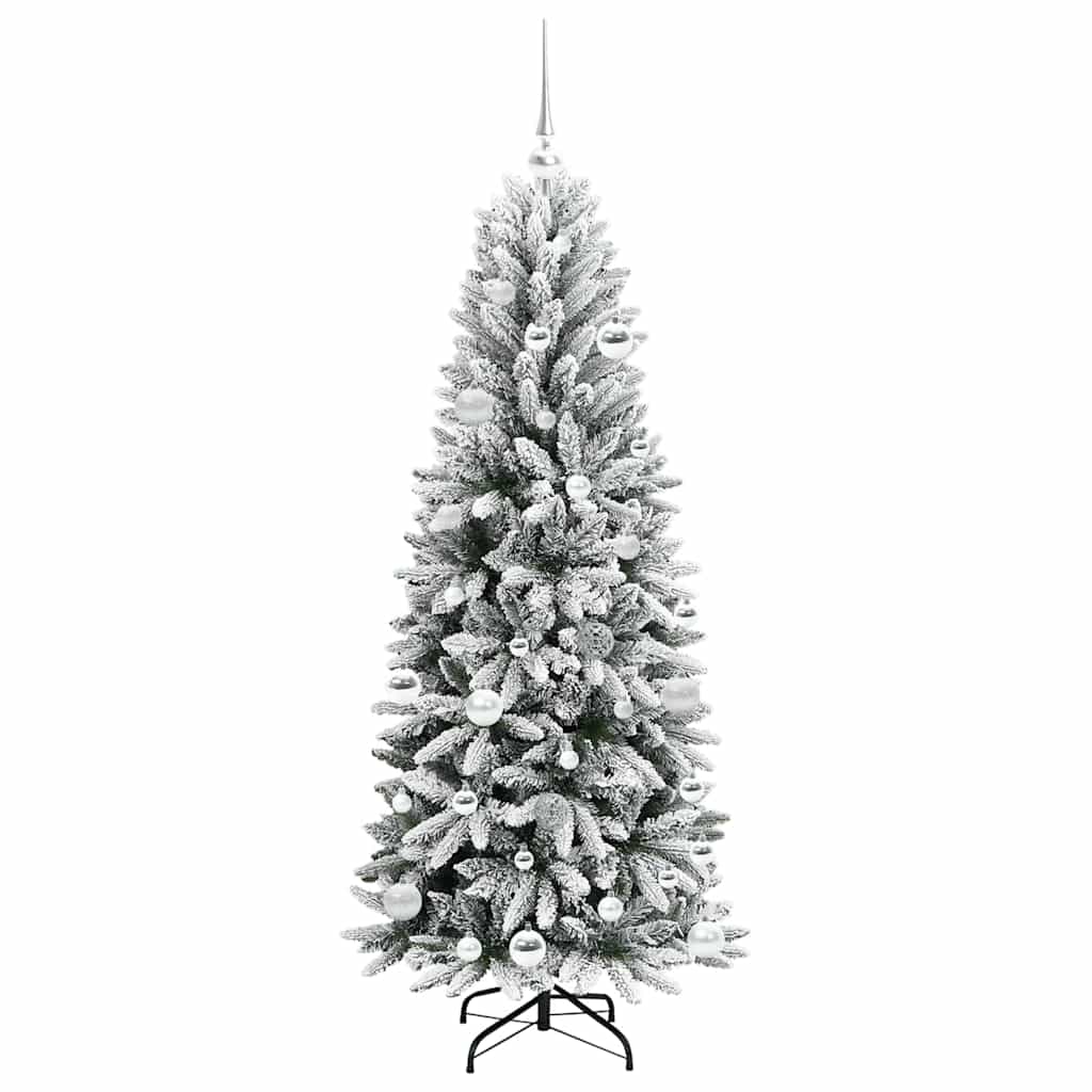 Kunstigt juletræ Hvid 150 cm PVC og plastik og stål og PE
