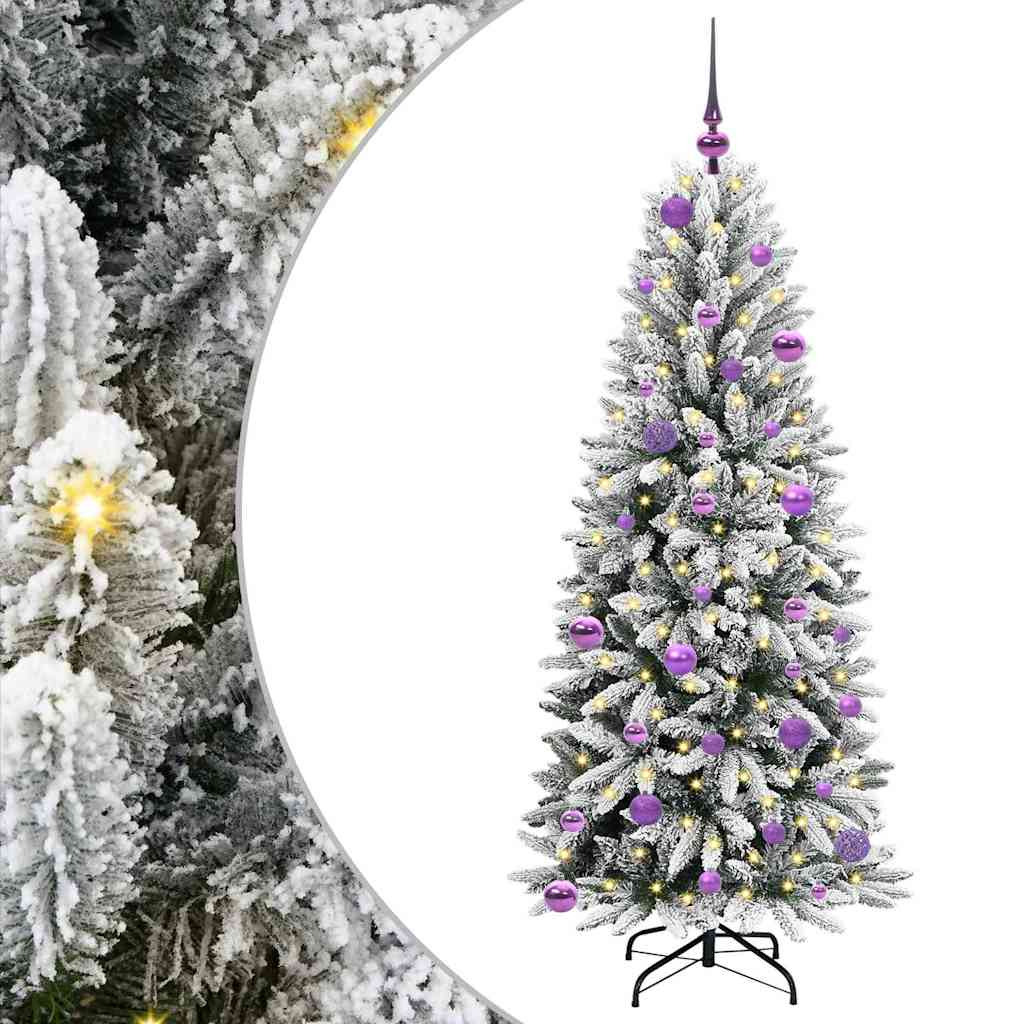 Kunstigt juletræ Hvid 150 cm PVC og plastik og stål og PE