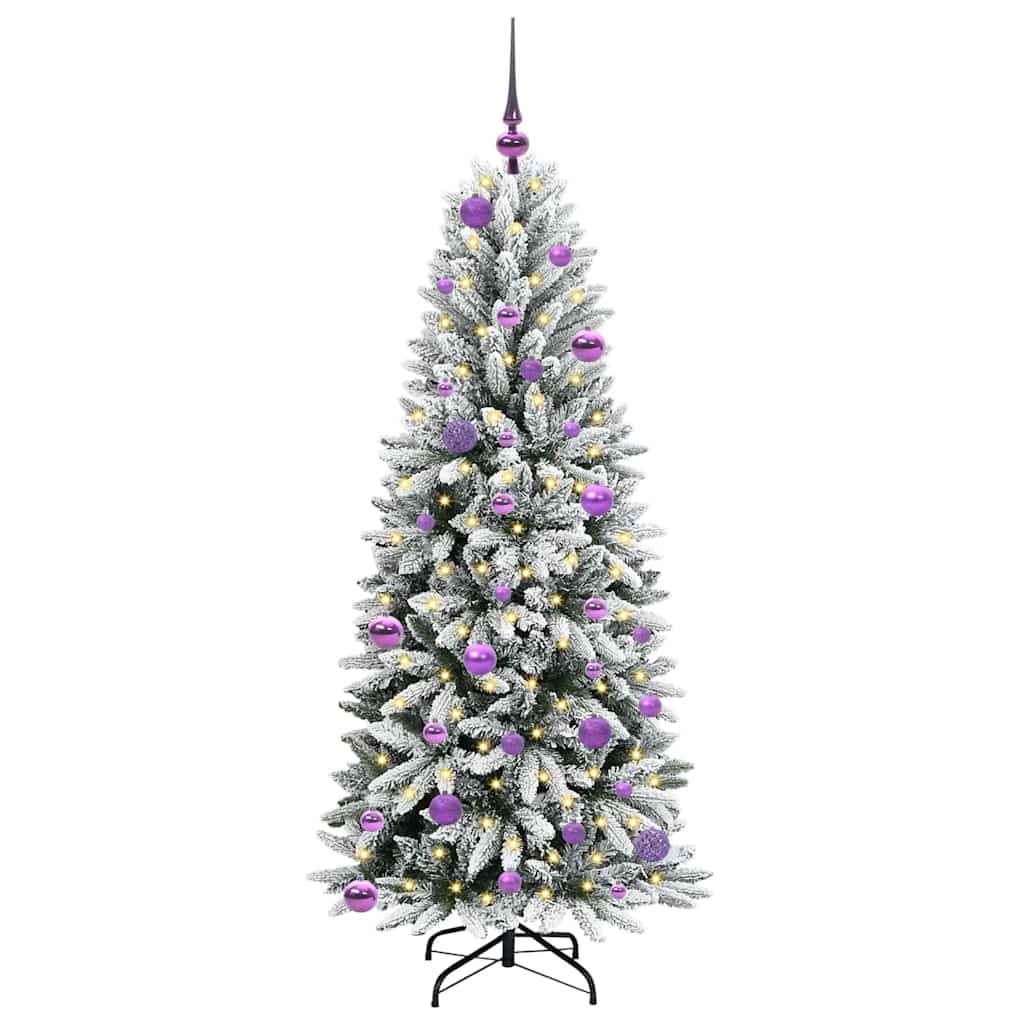 Kunstigt juletræ Hvid 150 cm PVC og plastik og stål og PE