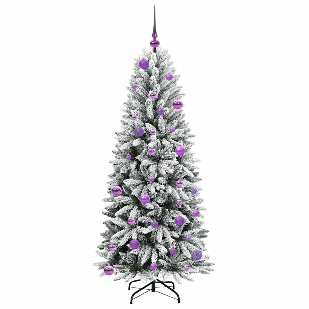 Kunstigt juletræ Hvid 150 cm PVC og plastik og stål og PE