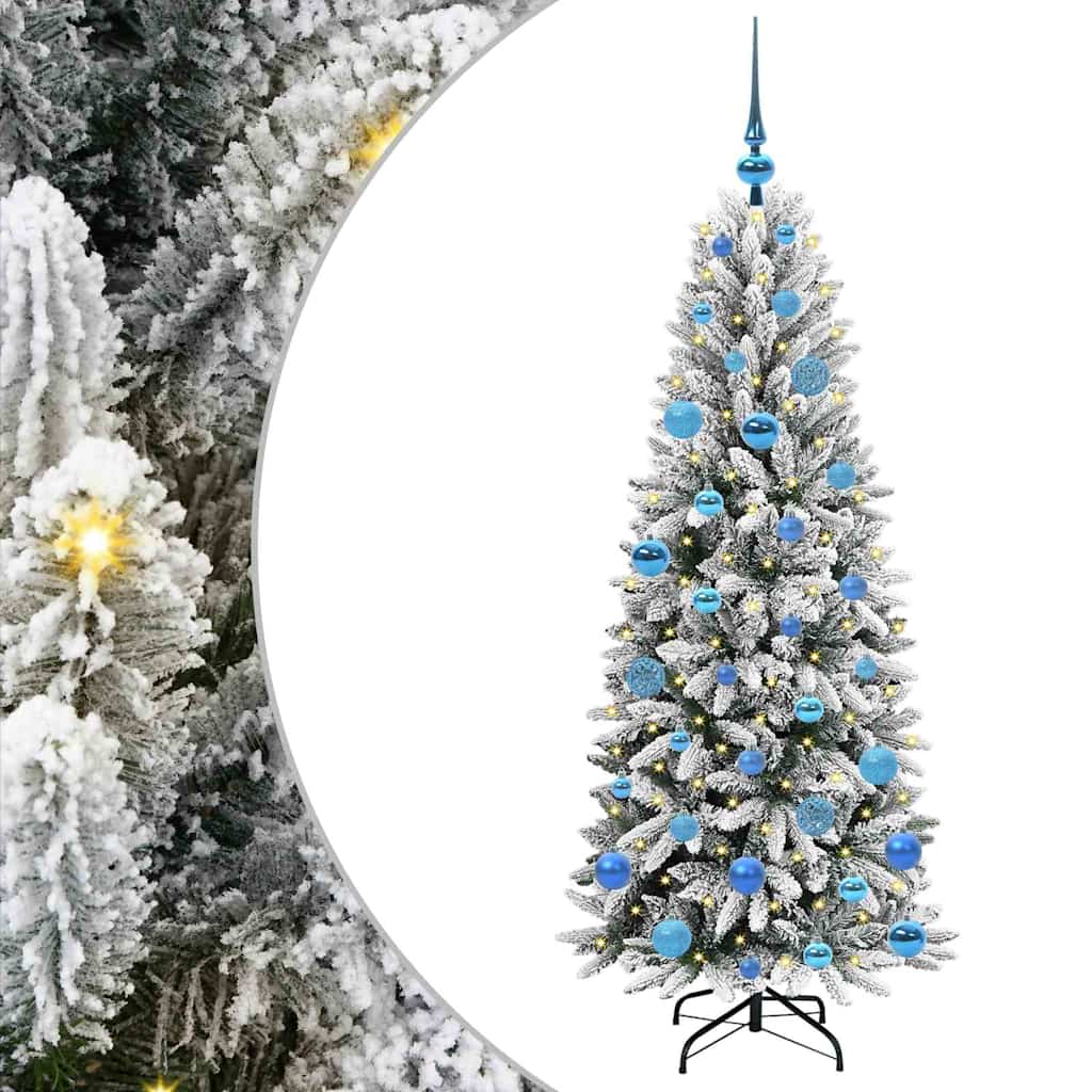 Kunstigt juletræ Hvid 150 cm PVC og plastik og stål og PE