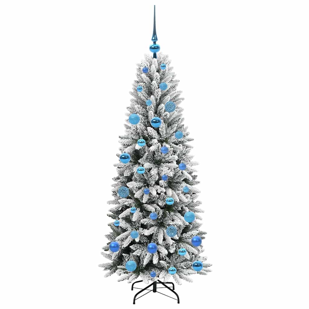 Kunstigt juletræ Hvid 150 cm PVC og plastik og stål og PE