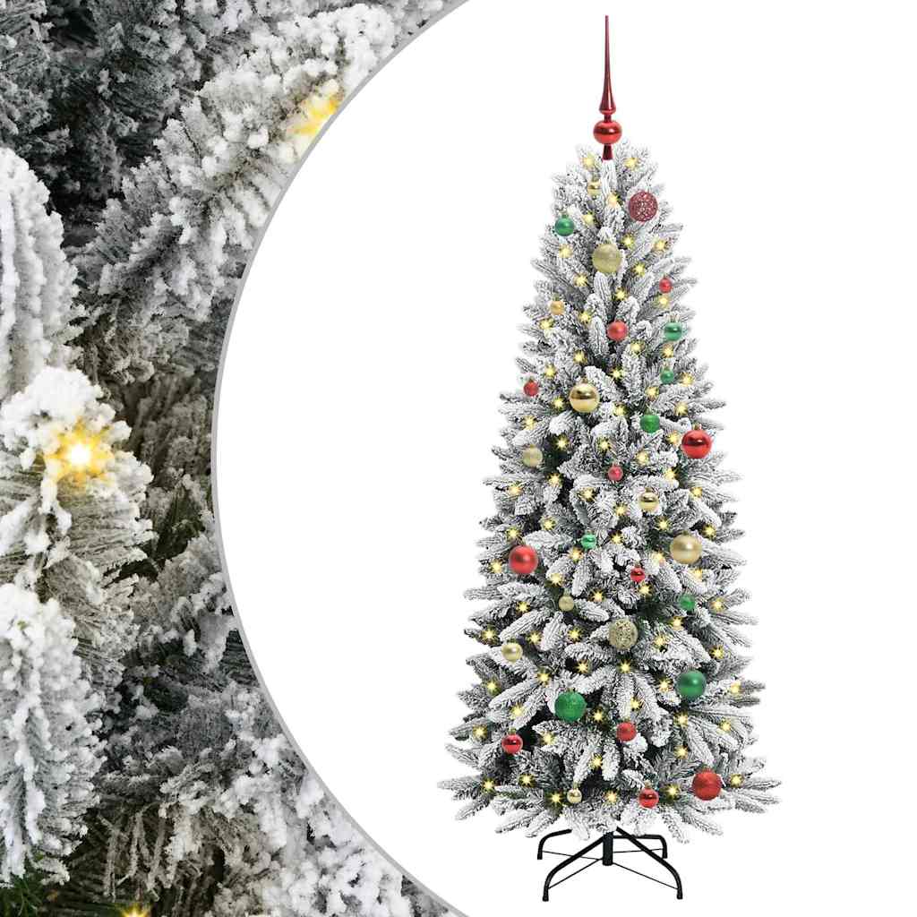Kunstigt juletræ Hvid 150 cm PVC og plastik og stål og PE