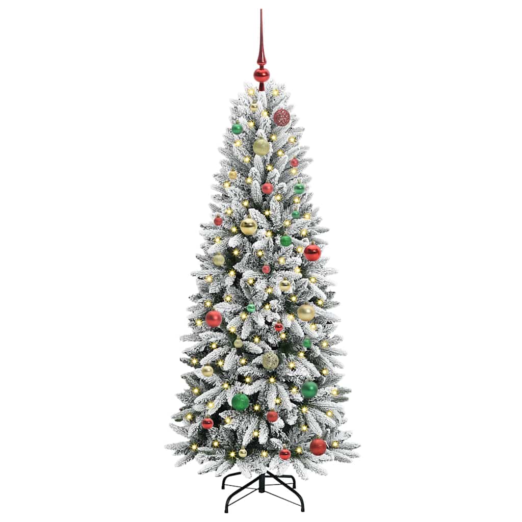 Kunstigt juletræ Hvid 150 cm PVC og plastik og stål og PE