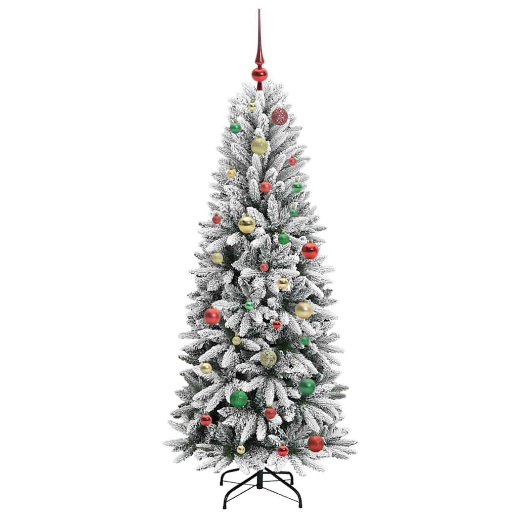 Kunstigt juletræ Hvid 150 cm PVC og plastik og stål og PE