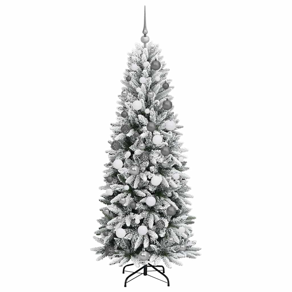 Kunstigt juletræ Hvid 180 cm PVC og plastik og stål og PE