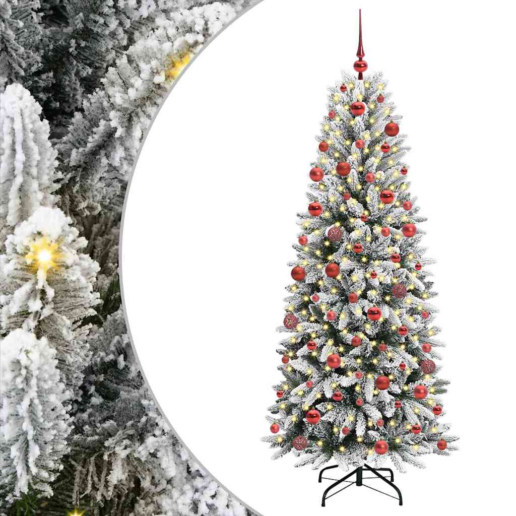 Kunstigt juletræ Hvid 180 cm PVC og plastik og stål og PE